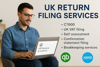 file ct600 tax return, UK self assessment, sa100, UK vat return to hmrc