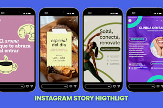 design creative instagram story, designs highlight stories