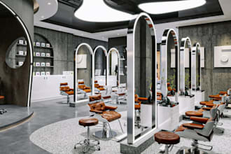 restyle 3d luxury barber shop,hair beauty salon,clinic spa,salon boutique render