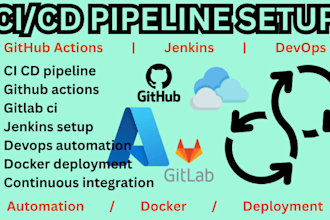 setup ci cd pipeline with github actions, gitlab ci, jenkins, kubernetes, iac