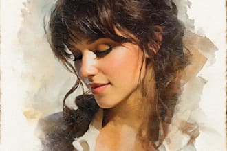 draw an watercolor portrait art