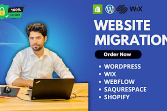 migrate or clone shopify, wix, webflow, squarespace to wordpress