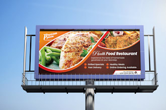 design unique billboard design, outdoor advertising, poster signage and hoarding