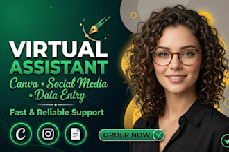 be your canva designer social media manager personal executive virtual assistant