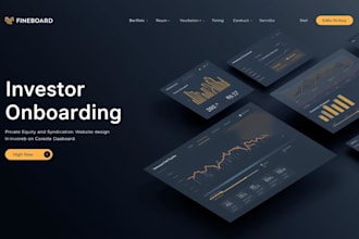 design a private equity website portal, syndication portal to attract investors