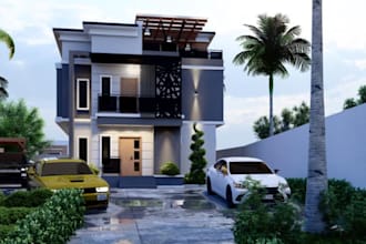 3d pergola architecture,outdoor lounge terrace,glass facade,bathroom design,vray