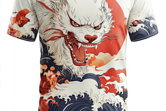 create a japanese t shirt illustration