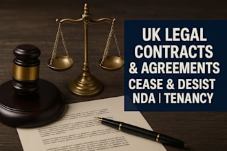 be your UK solicitor, cease and desist, nda contract, tenancy, lease agreement