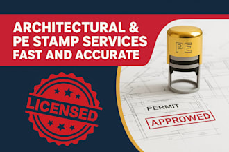 deliver a licensed architect seal for your plans and stamp in 24 hour