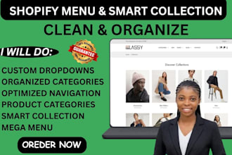 fix broken shopify menu and collections and improve store navigation