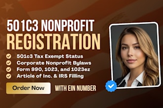 register 501c3 nonprofit startup tax exempt, form 1023 1023ez bylaws and ein
