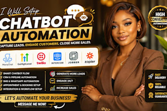 setup chatbot ai automation zapier manychat gohighlevel twilio intercom jobber