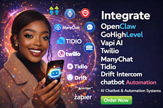 setup chatbot automation manychat gohighlevel twilio intercom zapier integration