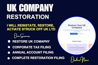 reinstate, activate, restore uk ltd, restore uk limited company, rt01