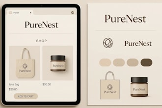 design a modern ecommerce logo and brand kit for your squarespace store