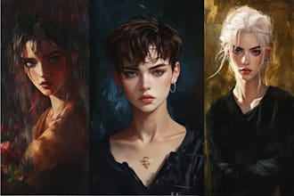 paint a realistic or fantasy portrait