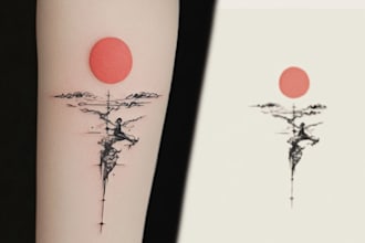 make a minimalist lineart tattoo design or illustration