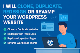clone copy build duplicate replicate redesign revamp your wix, wordpress website