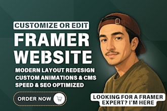do framer website template customization