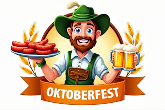 make eye catching oktoberfest beer logo for you  only 12 hours
