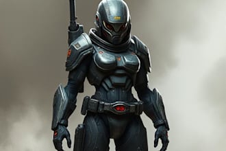 sci fi character illustration or sci fi character