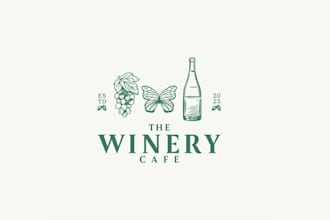 design farm fresh cafe located vineyard logo