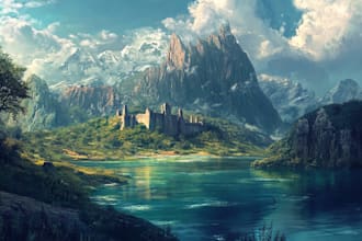 make a fantasy landscapes and scenery art