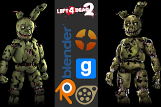 create, port, edit custom sfm model, fnaf model, mmd model, gmod playermodel
