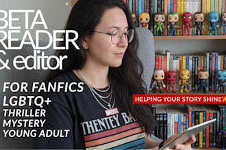 beta read and edit your fanfic for romance, lgbt
