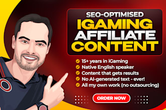 write GEO and SEO optimised igaming affiliate content