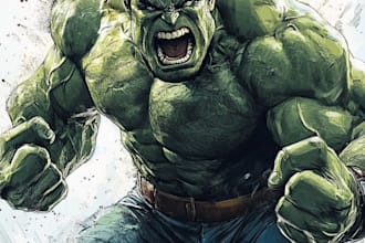 draw you a dc or marvel style comic book superhero