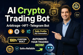 build ai crypto trading bot, arbitrage bot, hft trading bot, telegram crypto bot