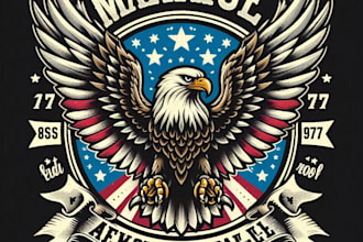 design high quality marvelous eagle mascot logo with t shirt design