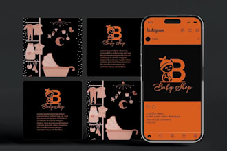 design childcare kids baby shop baby logo