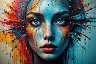 create an expresionism art, graffity, abstract