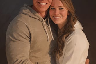 draw couple portrait illustration