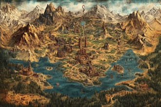 draw a high quality fantasy map