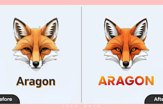 redraw your ai generated logo into a vector, and text change