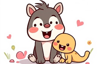 draw cute, simple and funny cartoon