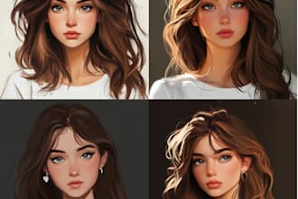 paint realistic or cartoon digital portraits