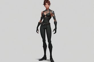 create a professional 2d digital character design