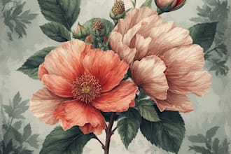 draw botanical illustration of flower illustration