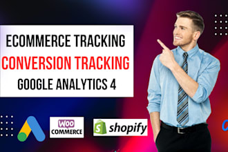 setup ecommerce tracking, ads conversion tracking and google analytics 4