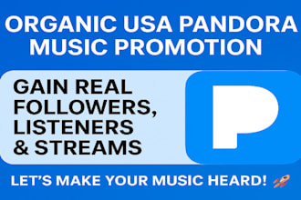 do organic USA pandora music promotion to gain followers, listeners, streams