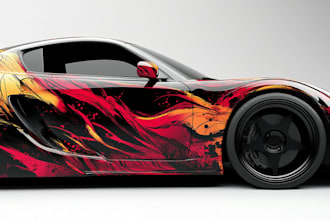 design a custom vehicle wrap, cars, pickups, trailers,
