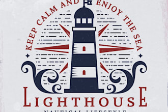 do modern high quality amazing lighthouse logo