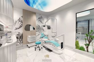 do 3d cgi dental interior design hospital clinic lobby, lab, nursing home airbnb