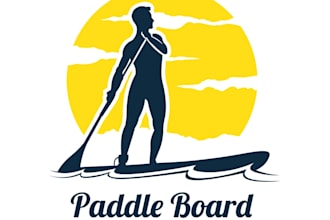 do modern wonderful custom kayaking, paddle logo design
