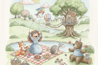 make whimsical watercolor children book art