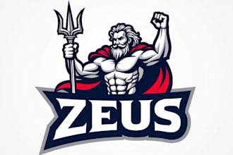 design an awesome zeus mascot logo with express delivery